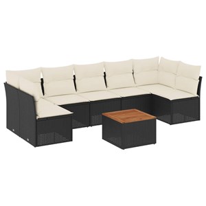 Maison exclusive - salon de jardin 8 pcs avec coussins noir résine tressée