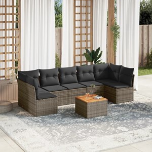 Maison exclusive - salon de jardin 8 pcs avec coussins gris résine tressée