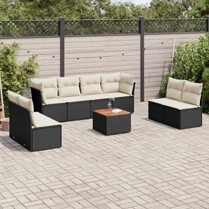 Maison exclusive - salon de jardin 9 pcs avec coussins noir résine tressée