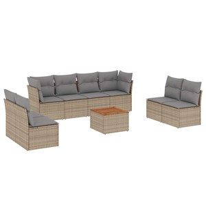 Maison exclusive - salon de jardin avec coussins 9 pcs beige résine tressée