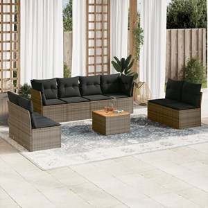 Maison exclusive - salon de jardin 9 pcs avec coussins gris résine tressée