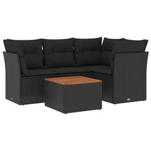 Maison exclusive - salon de jardin 5 pcs avec coussins noir résine tressée