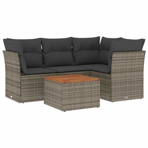 Maison exclusive - salon de jardin 5 pcs avec coussins gris résine tressée
