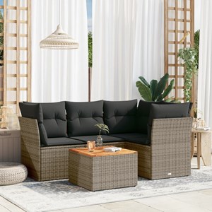 Maison exclusive - salon de jardin 5 pcs avec coussins gris résine tressée