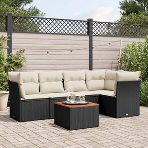 Maison exclusive - salon de jardin 6 pcs avec coussins noir résine tressée