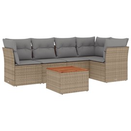 Maison exclusive - salon de jardin avec coussins 6 pcs beige résine tressée