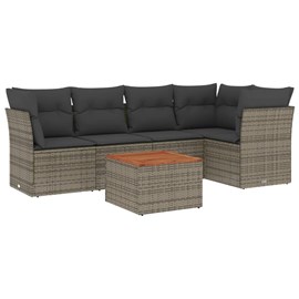 Maison exclusive - salon de jardin 6 pcs avec coussins gris résine tressée