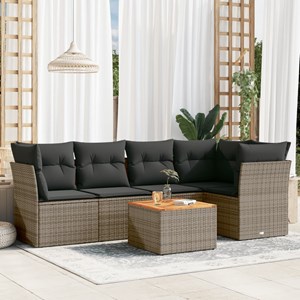Maison exclusive - salon de jardin 6 pcs avec coussins gris résine tressée