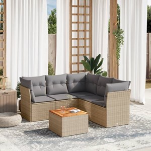 Maison exclusive - salon de jardin avec coussins 6 pcs beige résine tressée