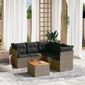 Maison exclusive - salon de jardin 6 pcs avec coussins gris résine tressée