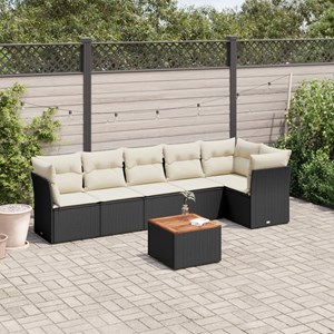 Maison exclusive - salon de jardin 7 pcs avec coussins noir résine tressée