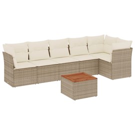 Maison exclusive - salon de jardin avec coussins 7 pcs beige résine tressée