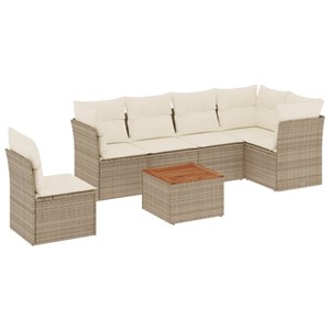 Maison exclusive - salon de jardin avec coussins 7 pcs beige résine tressée