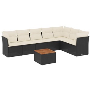 Maison exclusive - salon de jardin 8 pcs avec coussins noir résine tressée