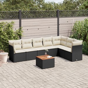 Maison exclusive - salon de jardin 8 pcs avec coussins noir résine tressée