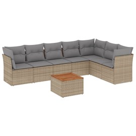 Maison exclusive - salon de jardin avec coussins 8 pcs beige résine tressée