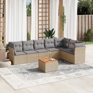 Maison exclusive - salon de jardin avec coussins 8 pcs beige résine tressée