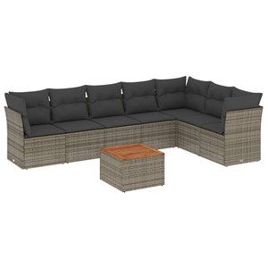 Maison exclusive - salon de jardin 8 pcs avec coussins gris résine tressée
