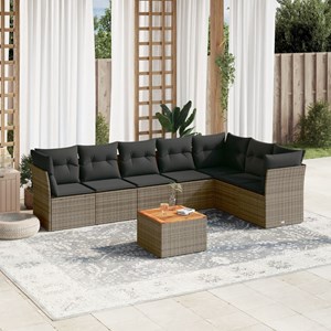 Maison exclusive - salon de jardin 8 pcs avec coussins gris résine tressée