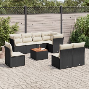 Maison exclusive - salon de jardin 9 pcs avec coussins noir résine tressée