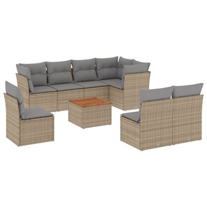 Maison exclusive - salon de jardin avec coussins 9 pcs beige résine tressée