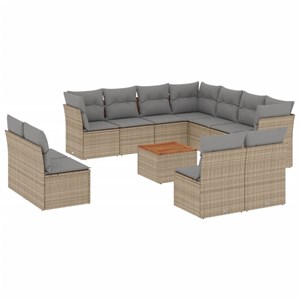 Maison exclusive - salon de jardin avec coussins 12 pcs beige résine tressée