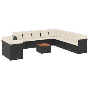 Maison exclusive - salon de jardin 12 pcs avec coussins noir résine tressée
