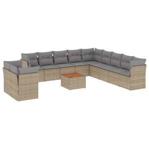 Maison exclusive - salon de jardin avec coussins 12 pcs beige résine tressée
