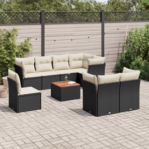 Maison exclusive - salon de jardin 9 pcs avec coussins noir résine tressée