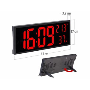 Horloge digitale led rouge en format xxl