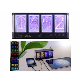 Horloge à tubes led rvb et chargeur usb