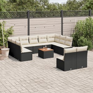 Maison exclusive - salon de jardin 12 pcs avec coussins noir résine tressée