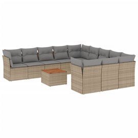 Maison exclusive - salon de jardin avec coussins 12 pcs beige résine tressée
