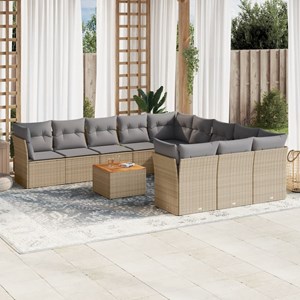 Maison exclusive - salon de jardin avec coussins 12 pcs beige résine tressée
