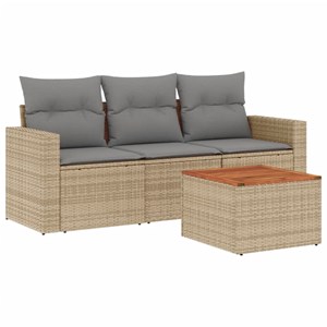 Maison exclusive - salon de jardin avec coussins 4 pcs beige résine tressée