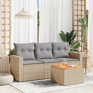 Maison exclusive - salon de jardin avec coussins 4 pcs beige résine tressée