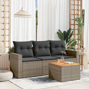 Maison exclusive - salon de jardin 4 pcs avec coussins gris résine tressée