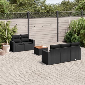 Maison exclusive - salon de jardin 6 pcs avec coussins noir résine tressée