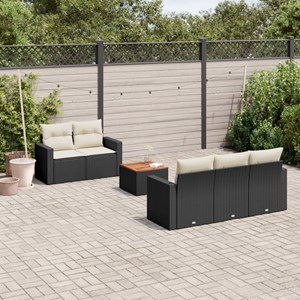 Maison exclusive - salon de jardin 6 pcs avec coussins noir résine tressée