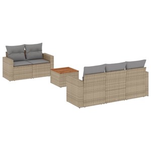 Maison exclusive - salon de jardin avec coussins 6 pcs beige résine tressée