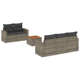 Maison exclusive - salon de jardin 6 pcs avec coussins gris résine tressée