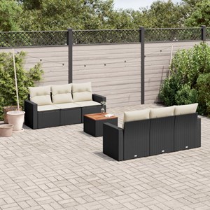 Maison exclusive - salon de jardin 7 pcs avec coussins noir résine tressée