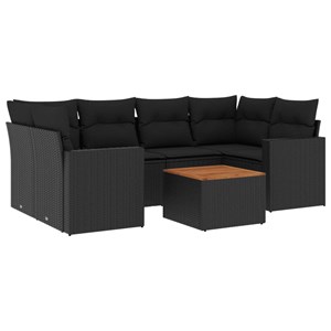 Maison exclusive - salon de jardin 7 pcs avec coussins noir résine tressée