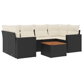 Maison exclusive - salon de jardin 7 pcs avec coussins noir résine tressée