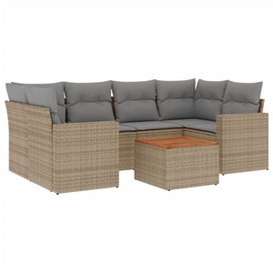 Maison exclusive - salon de jardin avec coussins 7 pcs beige résine tressée