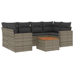 Maison exclusive - salon de jardin avec coussins 7 pcs gris résine tressée