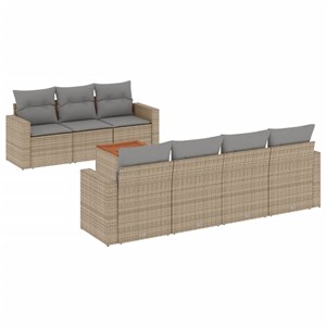 Maison exclusive - salon de jardin avec coussins 8 pcs beige résine tressée