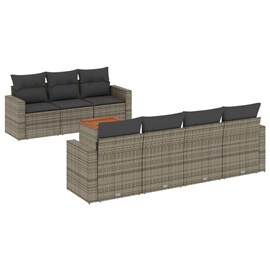 Maison exclusive - salon de jardin 8 pcs avec coussins gris résine tressée