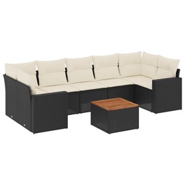Maison exclusive - salon de jardin 8 pcs avec coussins noir résine tressée