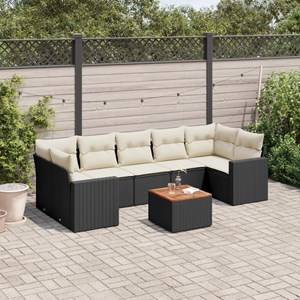 Maison exclusive - salon de jardin 8 pcs avec coussins noir résine tressée